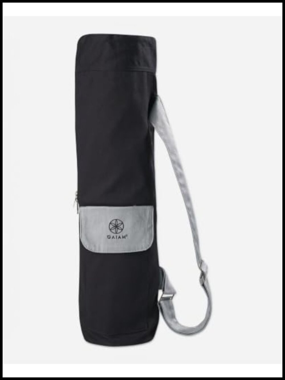 Gaiam Canvas Yoga Mat Bag Full-Zip Carrier Cargo Pocket Adjustable Strap